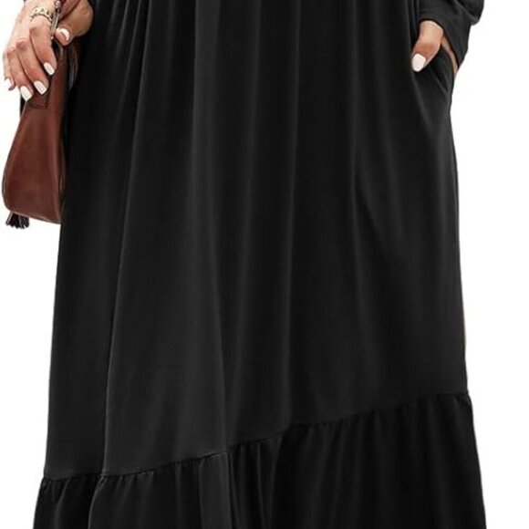 Women's Maxi Dress Long Sleeves Flowy Tiered Casual Formal Pockets Women's Maxi Dress Long Sleeves Flowy Tiered Casual Formal Pockets